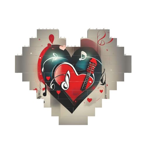 Höhen Liebe und Musik Druck Herzförmiges Baustein-Puzzle, personalisiertes individuelles Geschenk für Männer und Frauen Höhen Liebe und Musik Druck Herzförmiges Baustein-Puzzle, personalisiertes individuelles Geschenk für Männer und Frauen von nanger