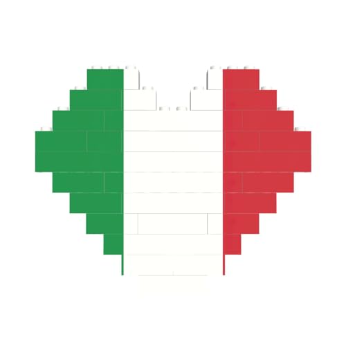 Italienische Flagge, herzförmiges Baustein-Puzzle, personalisiertes Geschenk für Männer und Frauen Italienische Flagge, herzförmiges Baustein-Puzzle, personalisiertes Geschenk für Männer und Frauen von nanger