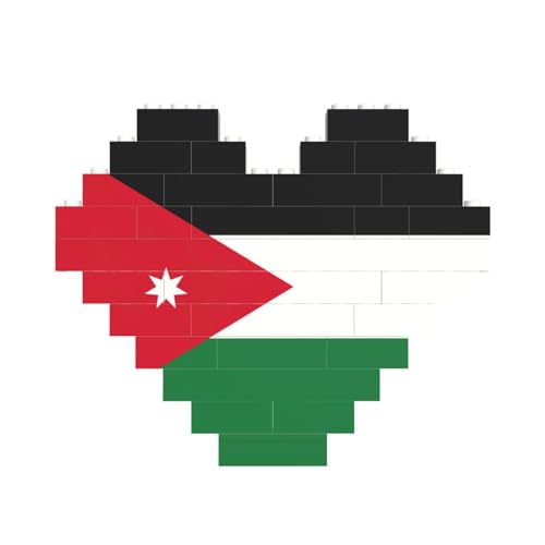 Jordanische Flagge, herzförmiges Baustein-Puzzle, personalisiertes Geschenk für Männer und Frauen Jordanische Flagge, herzförmiges Baustein-Puzzle, personalisiertes Geschenk für Männer und Frauen von nanger