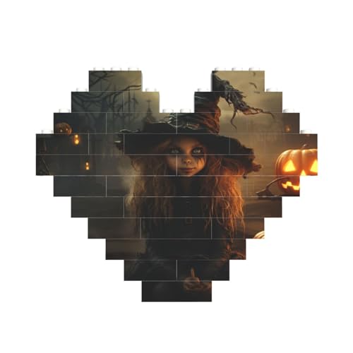 Kürbis-Halloween-Druck, herzförmiges Baustein-Puzzle, personalisiertes individuelles Geschenk für Männer und Frauen Kürbis-Halloween-Druck, herzförmiges Baustein-Puzzle, personalisiertes individuelles Geschenk für Männer und Frauen von nanger