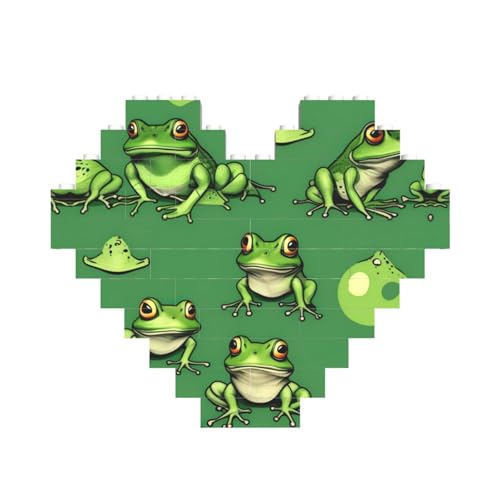 Lustiges grünes Frösch-Aufdruck, herzförmiges Baustein-Puzzle, personalisiertes Geschenk für Männer und Frauen Lustiges grünes Frösch-Aufdruck, herzförmiges Baustein-Puzzle, personalisiertes Geschenk für Männer und Frauen von nanger