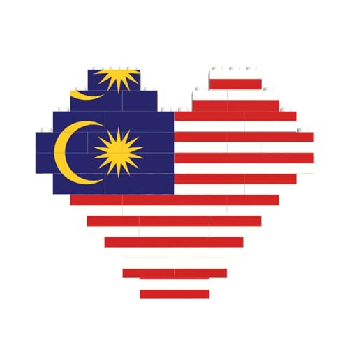 Malaysia-Flagge, herzförmiges Baustein-Puzzle, personalisiertes Geschenk für Männer und Frauen Malaysia-Flagge, herzförmiges Baustein-Puzzle, personalisiertes Geschenk für Männer und Frauen von nanger