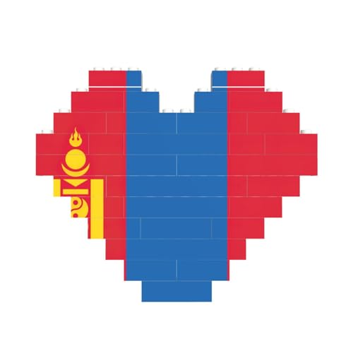 Mongolische Flagge, herzförmiges Baustein-Puzzle, personalisiertes Geschenk für Männer und Frauen Mongolische Flagge, herzförmiges Baustein-Puzzle, personalisiertes Geschenk für Männer und Frauen von nanger