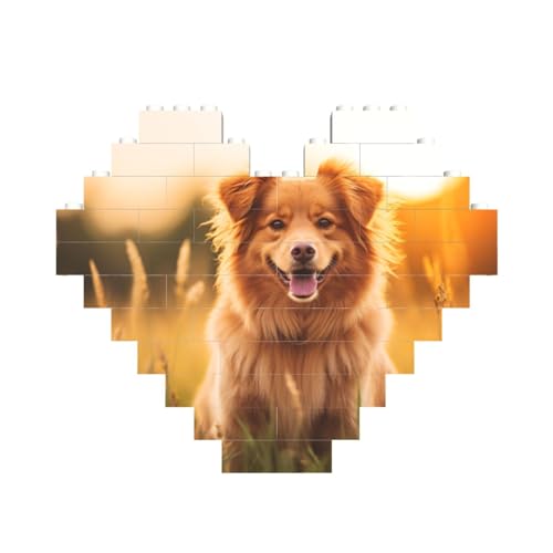 Niedliches Welpen-Hunde-Aufdruck, herzförmiges Baustein-Puzzle, personalisiertes Geschenk für Männer und Frauen Niedliches Welpen-Hunde-Aufdruck, herzförmiges Baustein-Puzzle, personalisiertes Geschenk für Männer und Frauen von nanger