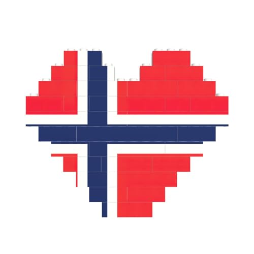 Norwegische Flagge, herzförmiges Baustein-Puzzle, personalisiertes Geschenk für Männer und Frauen Norwegische Flagge, herzförmiges Baustein-Puzzle, personalisiertes Geschenk für Männer und Frauen von nanger