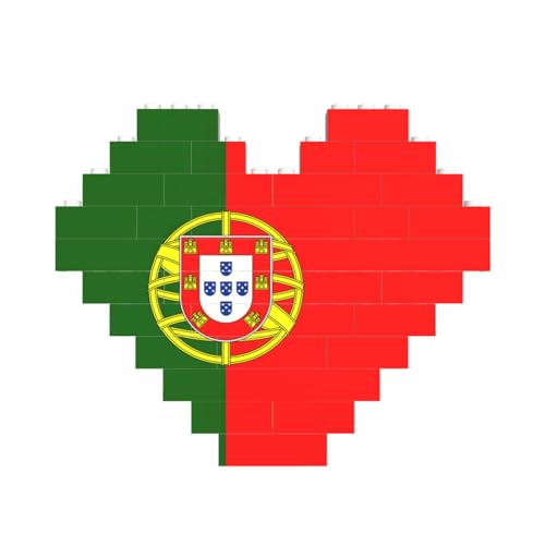 Portugiesische Flagge, herzförmiges Baustein-Puzzle, personalisiertes Geschenk für Männer und Frauen Portugiesische Flagge, herzförmiges Baustein-Puzzle, personalisiertes Geschenk für Männer und Frauen von nanger