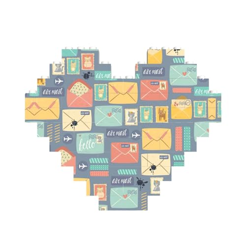 Postpapierdruck, herzförmiges Baustein-Puzzle, personalisiertes Geschenk für Männer und Frauen Postpapierdruck, herzförmiges Baustein-Puzzle, personalisiertes Geschenk für Männer und Frauen von nanger