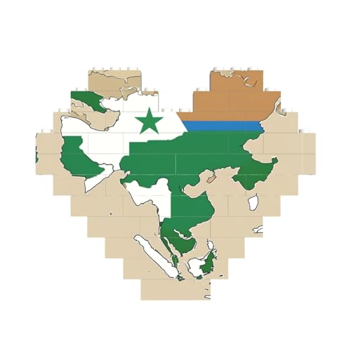 Republik Usbekistan-Flagge, Kartendruck, herzförmiges Baustein-Puzzle, personalisiertes Geschenk für Männer und Frauen Republik Usbekistan-Flagge, Kartendruck, herzförmiges Baustein-Puzzle, personalisiertes Geschenk für Männer und Frauen von nanger