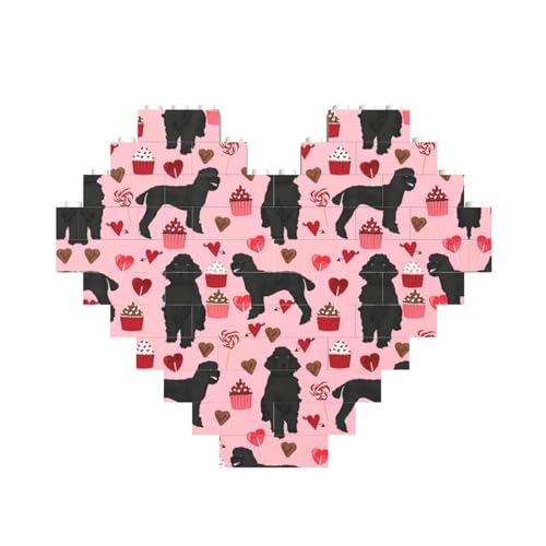 Rote Pudel-Hunde-Druck, herzförmiges Baustein-Puzzle, personalisiertes Geschenk für Männer und Frauen Rote Pudel-Hunde-Druck, herzförmiges Baustein-Puzzle, personalisiertes Geschenk für Männer und Frauen von nanger
