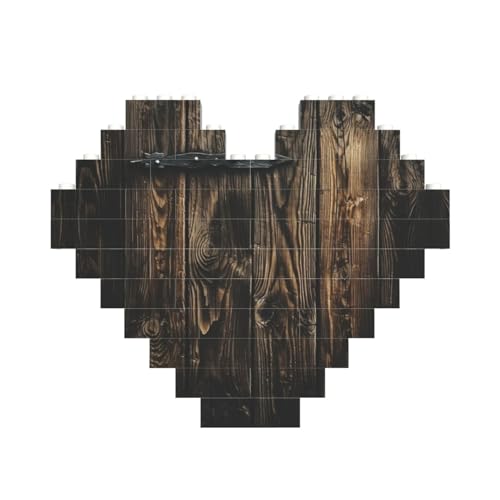Rustikaler antiker Holztürdruck, herzförmiges Baustein-Puzzle, personalisiertes Geschenk für Männer und Frauen Rustikaler antiker Holztürdruck, herzförmiges Baustein-Puzzle, personalisiertes Geschenk für Männer und Frauen von nanger