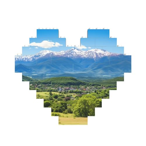 Schneegebirgs-Druck, herzförmiges Baustein-Puzzle, personalisiertes Geschenk für Männer und Frauen Schneegebirgs-Druck, herzförmiges Baustein-Puzzle, personalisiertes Geschenk für Männer und Frauen von nanger