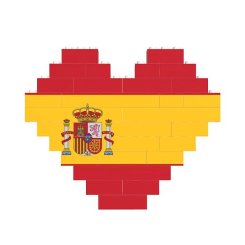 Spanische Flagge, herzförmiges Baustein-Puzzle, personalisiertes Geschenk für Männer und Frauen Spanische Flagge, herzförmiges Baustein-Puzzle, personalisiertes Geschenk für Männer und Frauen von nanger