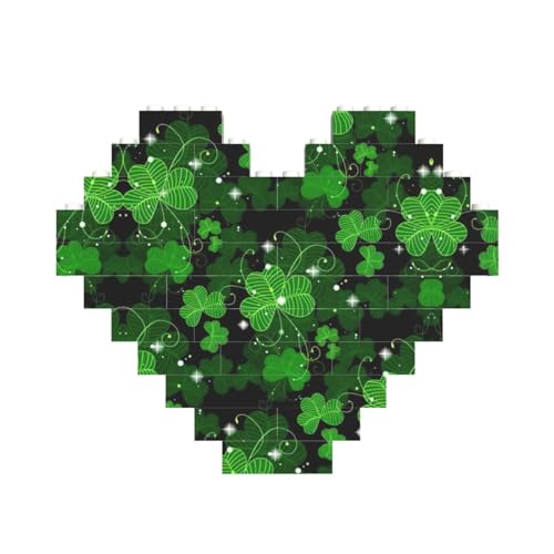 St Patricks Day Blätter-Druck, herzförmiges Baustein-Puzzle, personalisiertes Geschenk für Männer und Frauen St Patricks Day Blätter-Druck, herzförmiges Baustein-Puzzle, personalisiertes Geschenk für Männer und Frauen von nanger