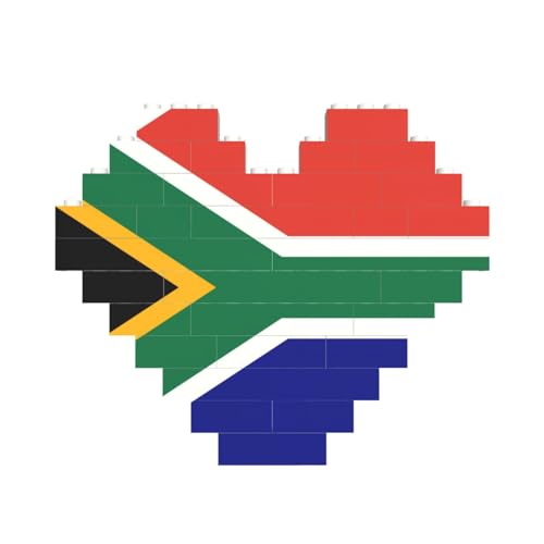 Südafrikanische Flagge, herzförmiges Baustein-Puzzle, personalisiertes Geschenk für Männer und Frauen Südafrikanische Flagge, herzförmiges Baustein-Puzzle, personalisiertes Geschenk für Männer und Frauen von nanger