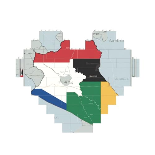 Südsudan-Flagge, Kartendruck, herzförmiges Baustein-Puzzle, personalisiertes Geschenk für Männer und Frauen Südsudan-Flagge, Kartendruck, herzförmiges Baustein-Puzzle, personalisiertes Geschenk für Männer und Frauen von nanger