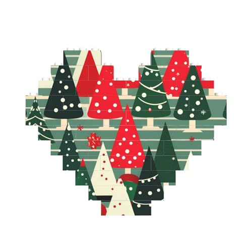 Weihnachtsbäume Druck Herzförmiges Baustein-Puzzle, personalisiertes individuelles Geschenk für Männer und Frauen Weihnachtsbäume Druck Herzförmiges Baustein-Puzzle, personalisiertes individuelles Geschenk für Männer und Frauen von nanger