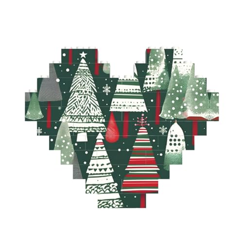 Weihnachtsbäume Druck Herzförmiges Baustein-Puzzle, personalisiertes individuelles Geschenk für Männer und Frauen Weihnachtsbäume Druck Herzförmiges Baustein-Puzzle, personalisiertes individuelles Geschenk für Männer und Frauen von nanger