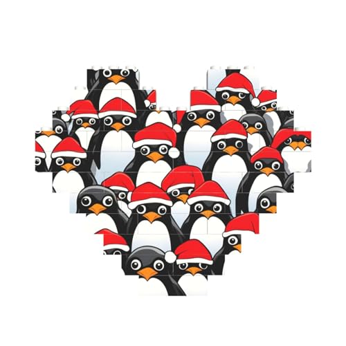 Weihnachtspinguin-Druck, herzförmiges Baustein-Puzzle, personalisiertes Geschenk für Männer und Frauen Weihnachtspinguin-Druck, herzförmiges Baustein-Puzzle, personalisiertes Geschenk für Männer und Frauen von nanger