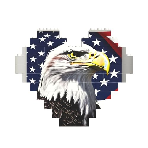 Weißkopfseeadler-Flagge, herzförmiges Baustein-Puzzle, personalisiertes Geschenk für Männer und Frauen Weißkopfseeadler-Flagge, herzförmiges Baustein-Puzzle, personalisiertes Geschenk für Männer und Frauen von nanger