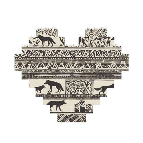 Wolfsmotive, herzförmiges Baustein-Puzzle, personalisiertes individuelles Geschenk für Männer und Frauen Wolfsmotive, herzförmiges Baustein-Puzzle, personalisiertes individuelles Geschenk für Männer und Frauen von nanger