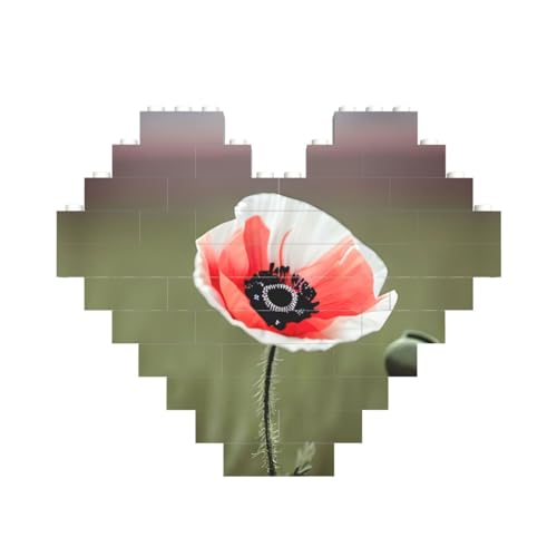 Wunderschönes Mohnblumen-Druck-Puzzle, herzförmiges Baustein-Puzzle, personalisiertes Geschenk für Männer und Frauen Wunderschönes Mohnblumen-Druck-Puzzle, herzförmiges Baustein-Puzzle, personalisiertes Geschenk für Männer und Frauen von nanger