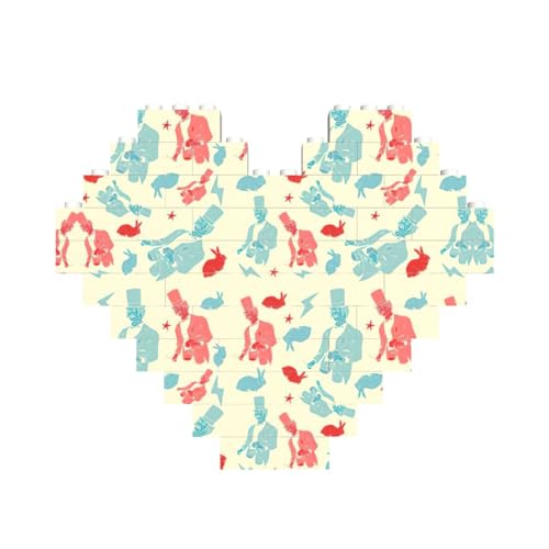 Zauberer Hasen-Druck, herzförmiges Baustein-Puzzle, personalisiertes Geschenk für Männer und Frauen Zauberer Hasen-Druck, herzförmiges Baustein-Puzzle, personalisiertes Geschenk für Männer und Frauen von nanger