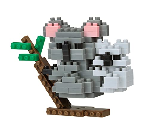 nanoblock Bandai NBC257 Koala- Mini-Bausteinfigur-Baukastenspiel-Pixel-Tierfiguren-Bausatz Koala-NBC257, Mehrfarbig von nanoblock