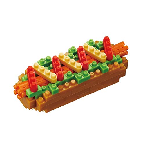 Nanoblock Klemmbaustein Set Mini Series Hot Dog 120 Teile, Geschicklichkeitslevel 3, NBC-218 von nanoblock