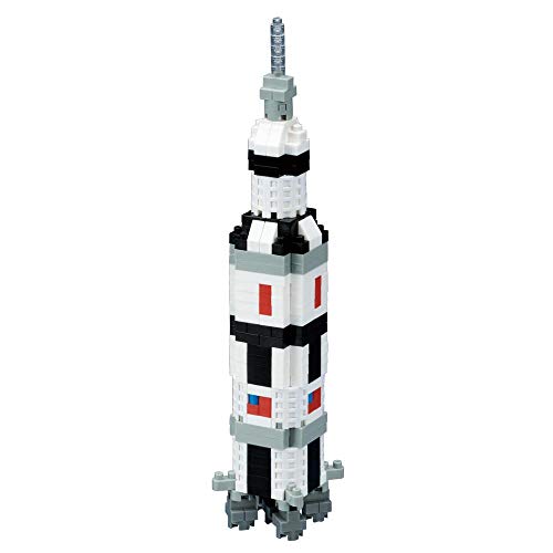 nanoblock NBH-130 - Saturn V Rocket/Saturn V Rakete, Minibaustein 3D-Puzzle, Sights to See Serie, 370 Teile, Schwierigkeitsstufe 2, mittel von nanoblock