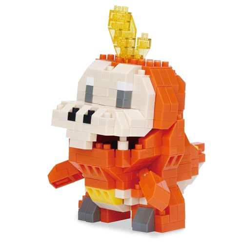 Bandai - Nanoblock - Krokel (Fuecoco) - Pokémon - Mini-Bausteinfigur - Konstruktionsspiel - Bausatz für Krokel-Pokémon-Figur im Pixel-Stil - Baukit Spielzeug für Kinder ab 12 Jahren - NBPM02 von nanoblock