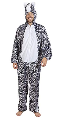 B88052-195 Damen Herren Zebra Overall-Kostüm bis max.195 cm Körpergröße von narrenkiste