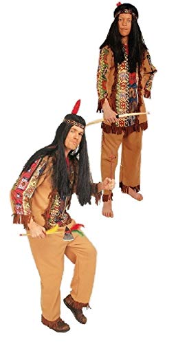 K31250654-58-60 braun Herren Indianer Kostüm Apachen Anzug Gr.58-60 von narrenkiste