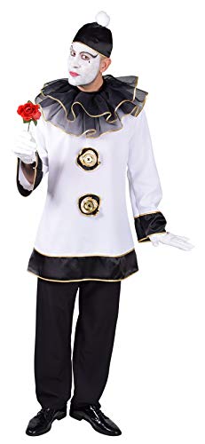 M218269-XL weiß-schwarz Herren Pierrot Clown Kasper Kostüm Gr.XL M218269-XL weiß-schwarz Herren Pierrot Clown Kasper Kostüm Gr.XL von narrenkiste