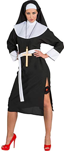 O1072-42-44 schwarz-weiß Damen Nonnen Kostüm Ordensfrau Kleid Gr.42-44 von narrenkiste