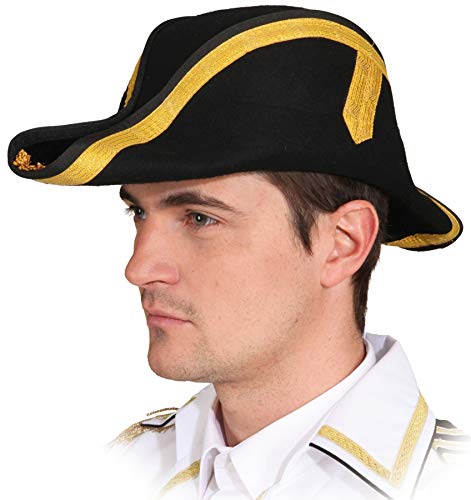 O21338 schwarz Herren Admirals Zweispitz Kapitänshut O21338 schwarz Herren Admirals Zweispitz Kapitänshut von narrenkiste