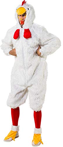 O7101-54-58 weiß Herren Huhn Kostüm Chicken Overall mit Fußstulpen Gr.54-58 O7101-54-58 weiß Herren Huhn Kostüm Chicken Overall mit Fußstulpen Gr.54-58 von narrenkiste