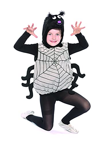 Oh2020-116-128 schwarz-grau Kinder Spinnen Weste Kostüm Gr.116-128 von narrenkiste