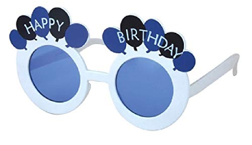 Ra-F-009-1 blau Damen Herren Happy Birthday Brille von narrenkiste
