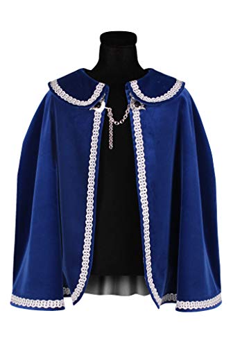 narrenkiste T2563-0417 kurz blau mit Silberborte Damen Prinzen Umhang Dreigestirn Kostüm Länge ca.80 cm von narrenkiste