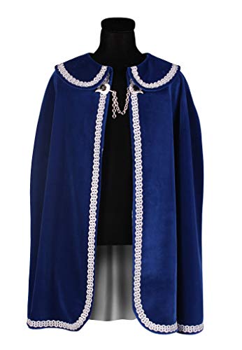 T2564-0417 lang blau mit Silberborte Damen Herren Prinzen Umhang Dreigestirn Kostüm Länge ca.98 cm von narrenkiste