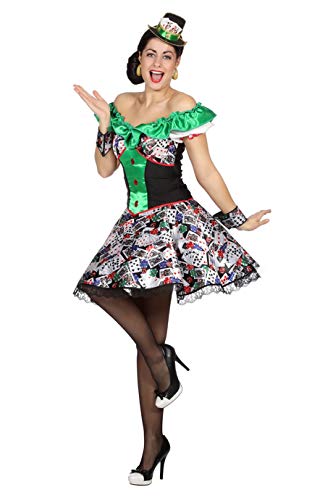 W4978-42 bunt Damen Disco-Party Kleid-Kostüm Casino Katrenspiel Gr.42 W4978-42 bunt Damen Disco-Party Kleid-Kostüm Casino Katrenspiel Gr.42 von narrenkiste