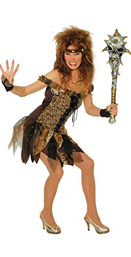 narrenkiste K31250225-44-46 schwarz-braun Damen Urwald Kleid Steinzeit Kostüm Gr.44-46 von narrenkiste