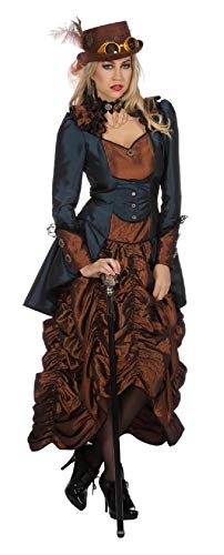 narrenkiste L3203410-40 braun-blau Damen Rokoko Steampunk Burlesque Kostüm Kleid Gr.40 von narrenkiste