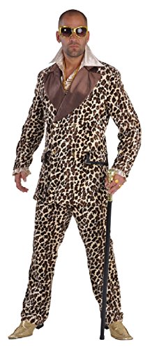 narrenkiste M212208-XL Herren Gangster-Prollo Anzug-Kostüm Leoparden Look Gr.XL von narrenkiste