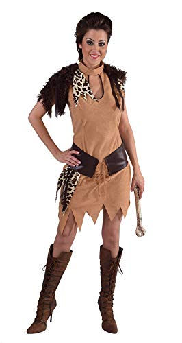 narrenkiste M216174-S braun Damen Neandertaler Kleid Steinzeit Kostüm Gr.S von narrenkiste