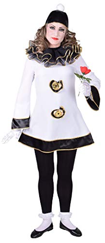 narrenkiste M218169-S weiß-schwarz Damen Pierrot Clownkleid Kasperkleid Zirkuskleid Gr.S narrenkiste M218169-S weiß-schwarz Damen Pierrot Clownkleid Kasperkleid Zirkuskleid Gr.S von narrenkiste