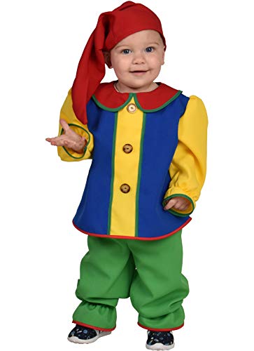 narrenkiste M220025-74 bunt Baby Kinder Zwergen-Kobold Kostüm Gnom Wichtel Gr.74 von narrenkiste