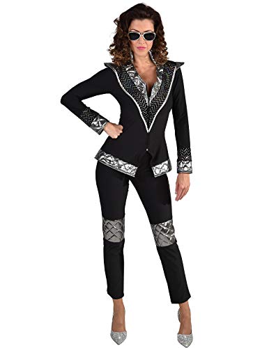 narrenkiste M220193-M schwarz-Silber Damen Disco Anzug Dancing Queen Kostüm Rock-Space Gr.M=40 narrenkiste M220193-M schwarz-Silber Damen Disco Anzug Dancing Queen Kostüm Rock-Space Gr.M=40 von narrenkiste