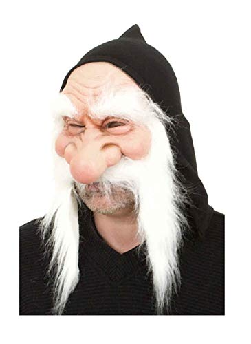 narrenkiste O40910 weiß-schwarz Damen Herren Überziehmaske Gnom mit Kopftuch Maske von narrenkiste