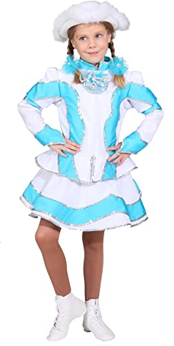 narrenkiste O5194-152 türkis-weiß Kinder Funkemariechen-Tanzmariechen Kostüm-Uniform Gr.152 von narrenkiste